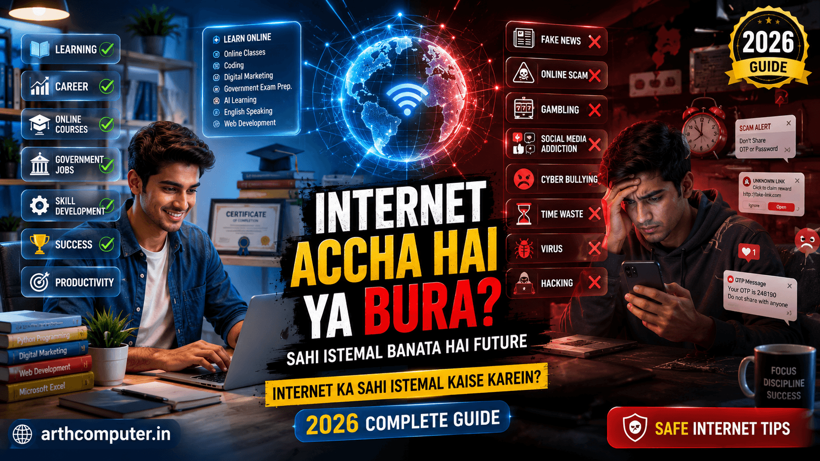 Internet Accha Hai Ya Bura? Sach Jaaniye – Sahi Tarike Se Internet Ka Istemal Kaise Karein (2026 Complete Guide)